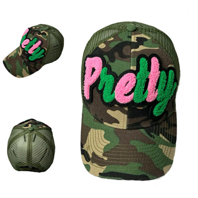 Pretty Hat, Camouflage Print Trucker Hat with Mesh Back - Reanna’s Closet 2