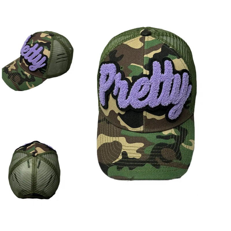 Pretty Hat, Camouflage Print Trucker Hat with Mesh Back (Lilac) - Reanna’s Closet 2