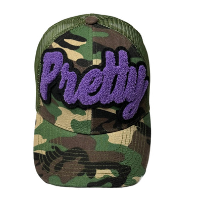 Pretty Hat, Camouflage Print Trucker Hat with Mesh Back (Purple) - Reanna’s Closet 2