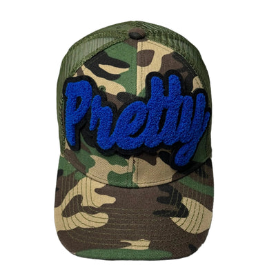 Pretty Hat, Camouflage Print Trucker Hat with Mesh Back (Royal Blue) - Reanna’s Closet 2