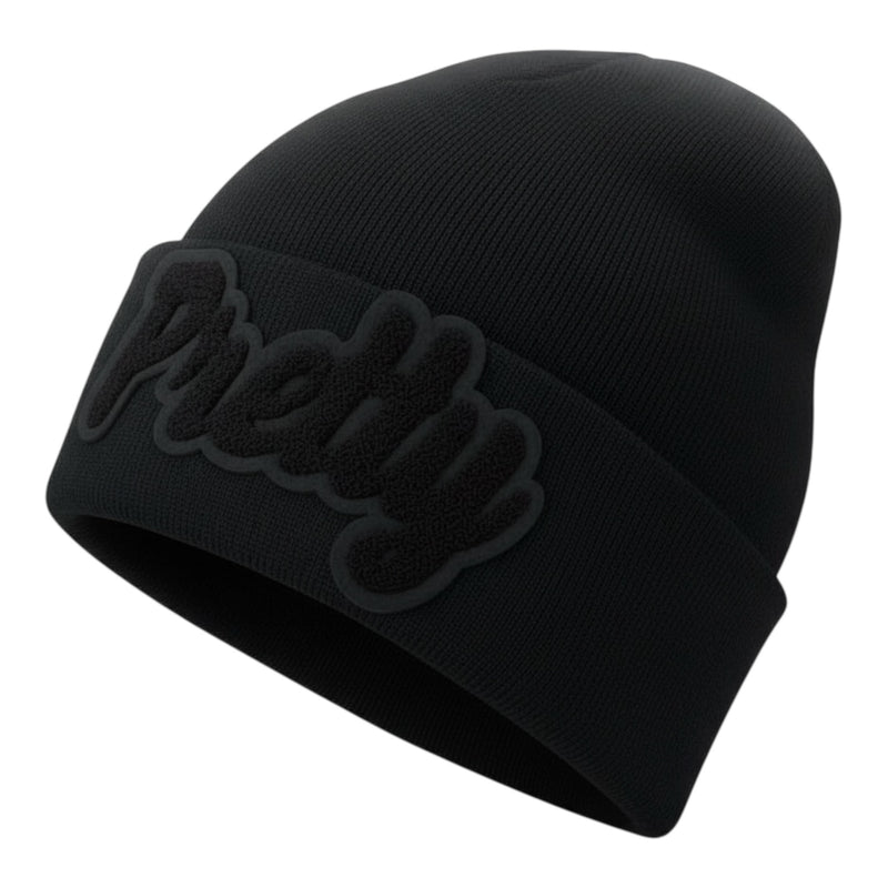 Black beanie with &
