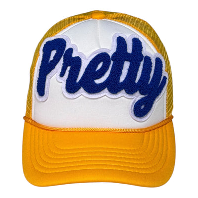 Pretty Foam Trucker Hat (Gold/Royal Blue/White)