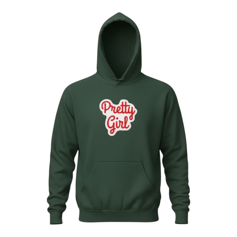Green hoodie with &