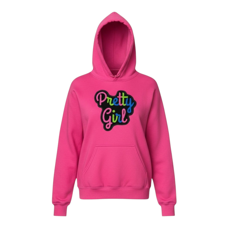 Pink hoodie with &