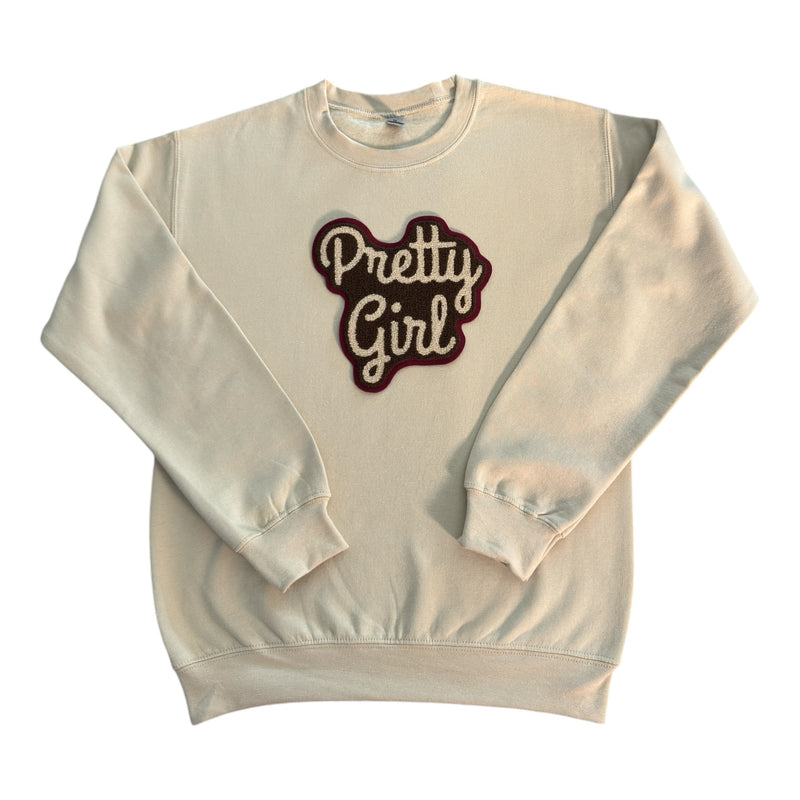 Pretty Girl Sweatshirt (Burgundy/Cream/Brown)