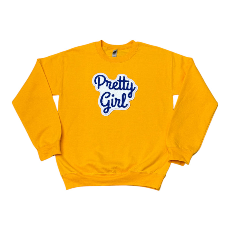 Pretty Girl Sweatshirt (Gold/Royal Blue/White)