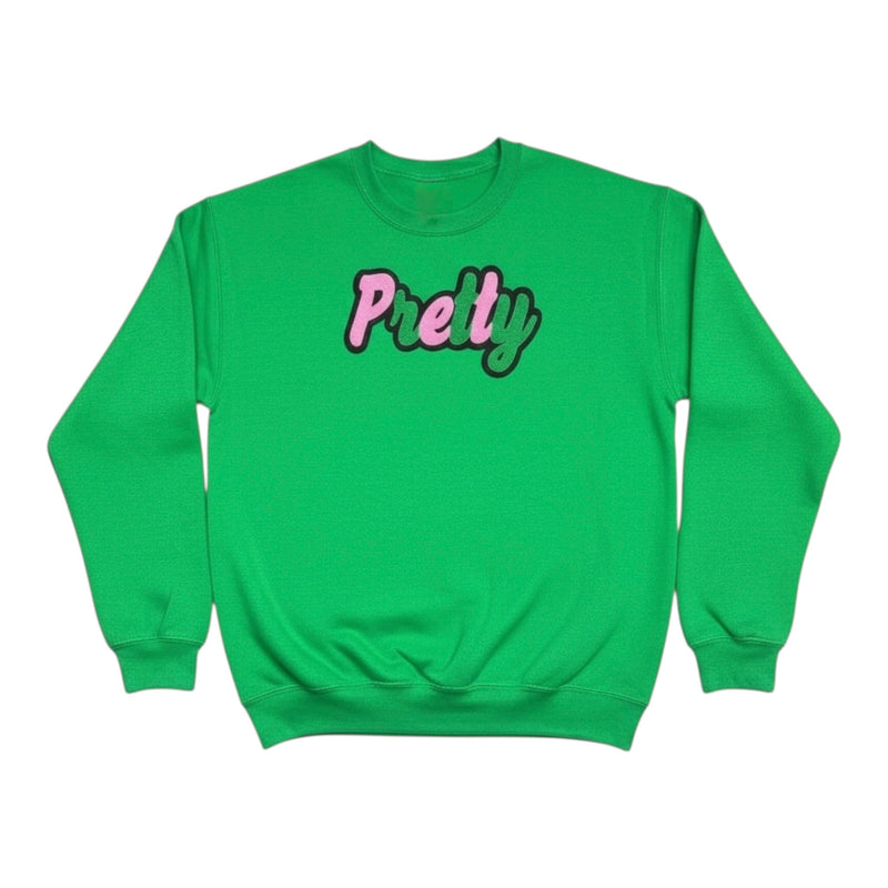 Green sweatshirt with &