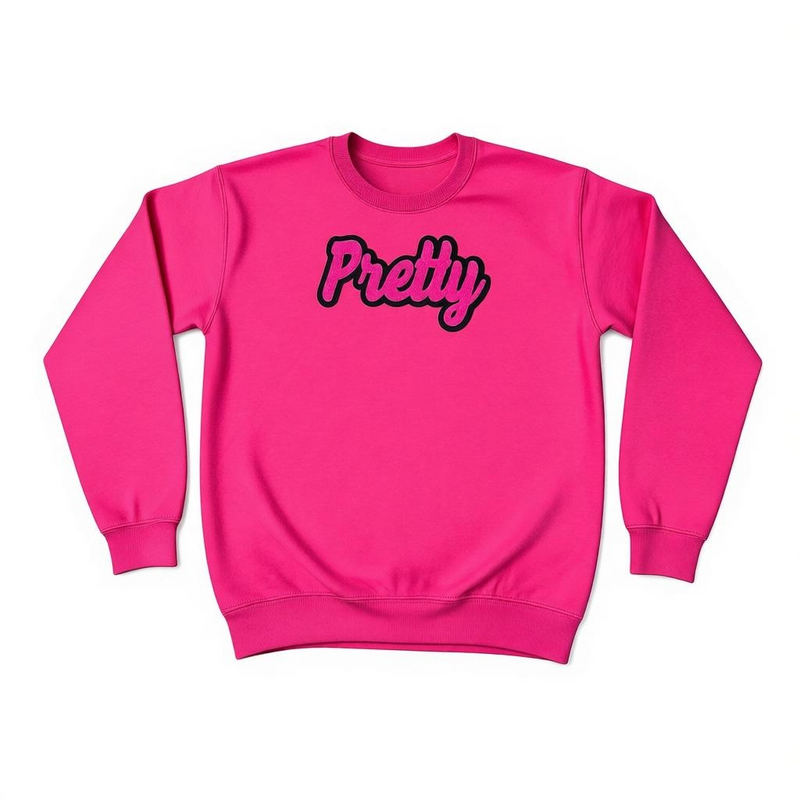 Pink sweatshirt with &