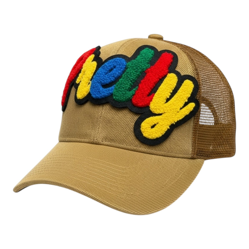 Beige cap with colorful &