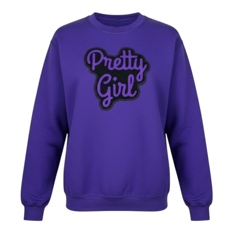 Purple sweatshirt with &
