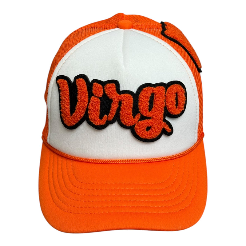 Remixed Virgo Foam Trucker Hat Orange Stylish Adjustable Cap