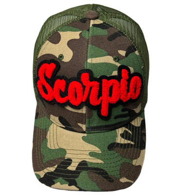 Scorpio Hat, Camouflage Print Trucker Hat with Mesh Back - Reanna’s Closet 2