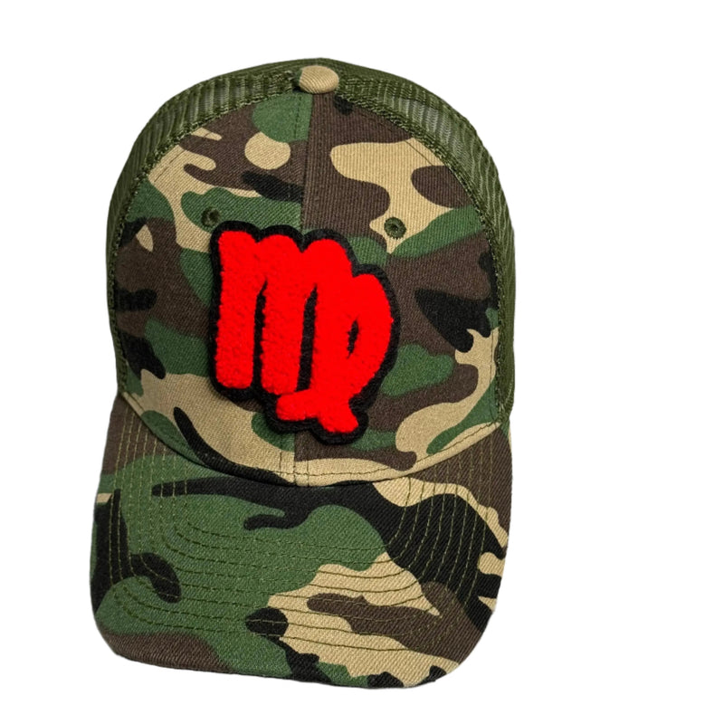 Virgo Sign Hat, Camouflage Print Trucker Hat with Mesh Back - Reanna’s Closet 2