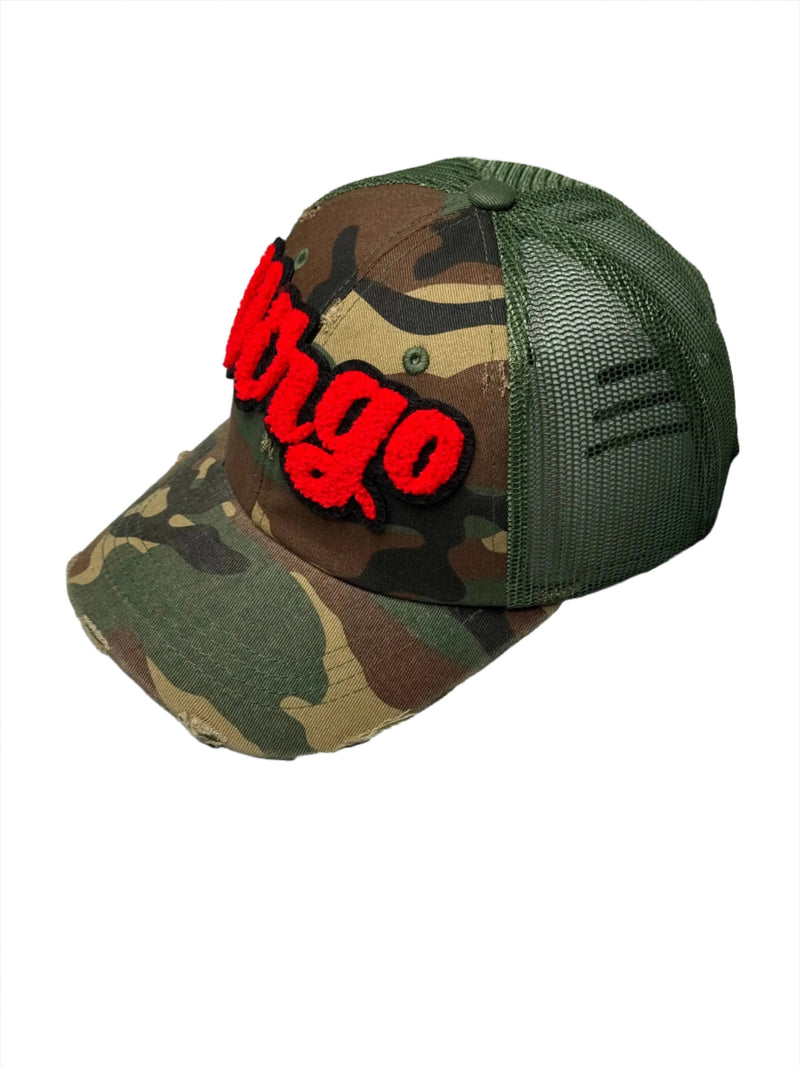 Virgo Zodiac Hat, Camouflage Print Distressed Trucker Hat with Mesh Back Reanna’s Closet 2
