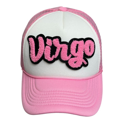 Virgo Foam Trucker Hat Pink White Stylish Adjustable Cap