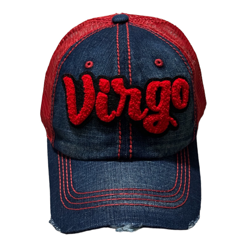 Virgo Trucker Hat (Denim/Red)