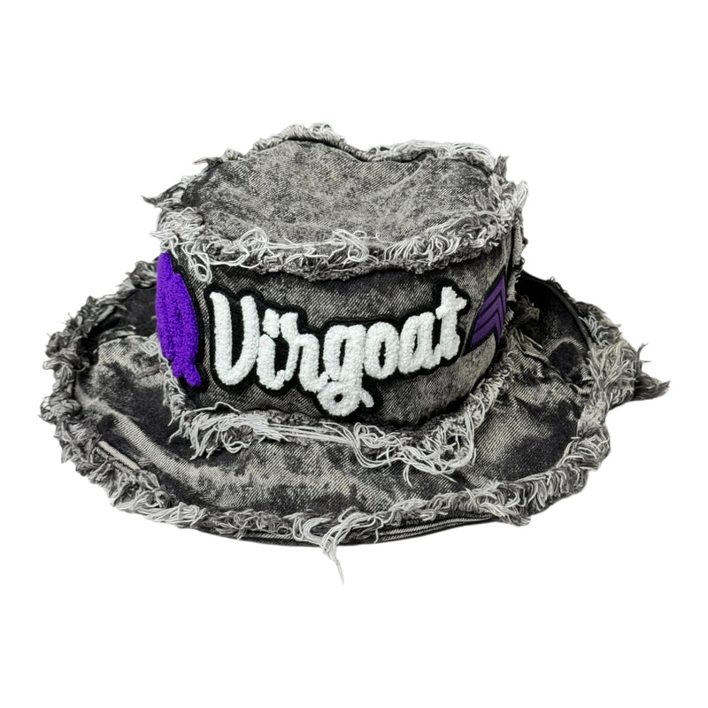 Denim hat with &