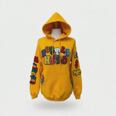 Remixed Hustle Hard Hoodie Unisex Gold Multi (Limited Edition)