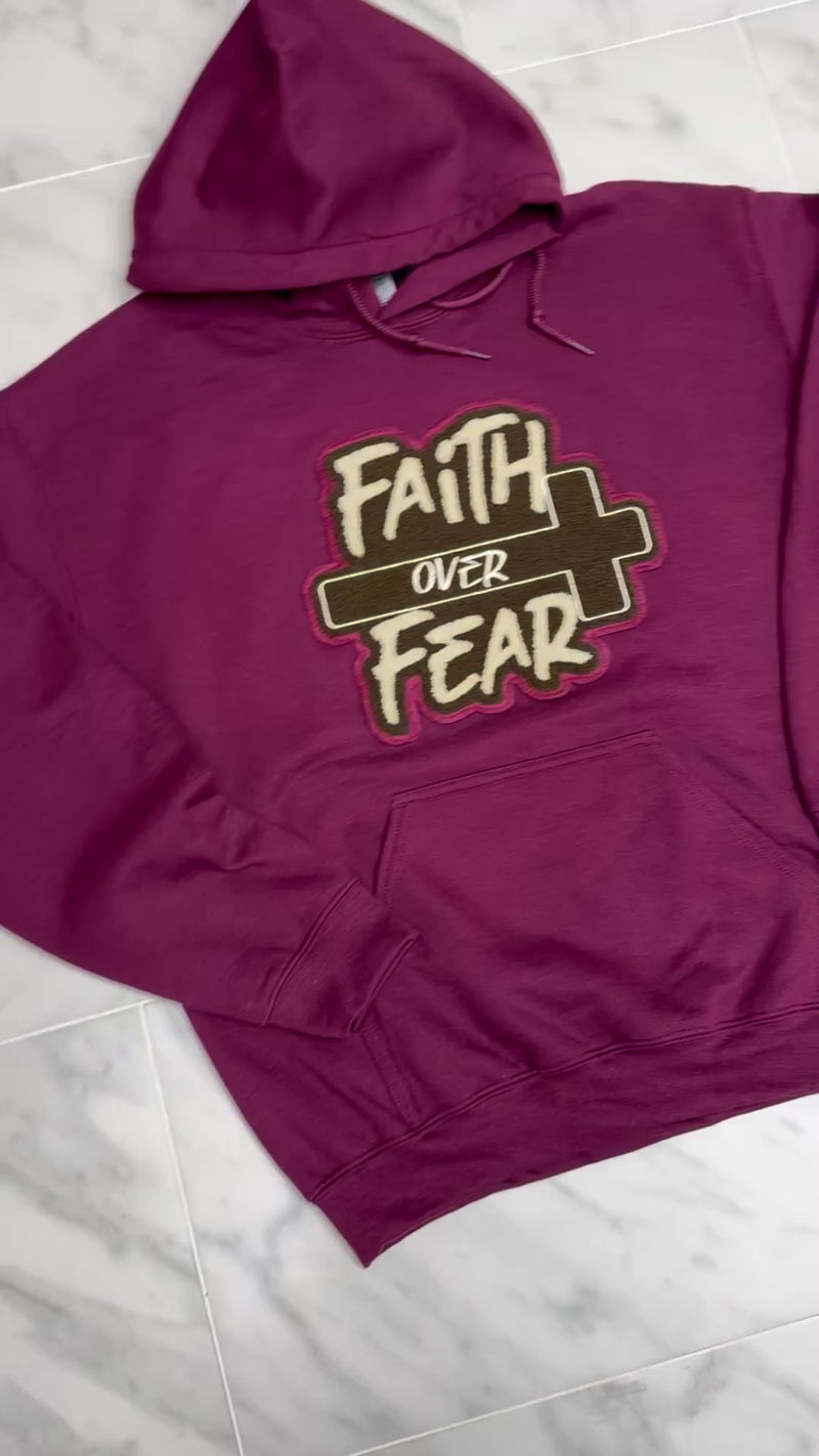 Faith Over Fear Hoodie (Brown/Cream/Maroon)